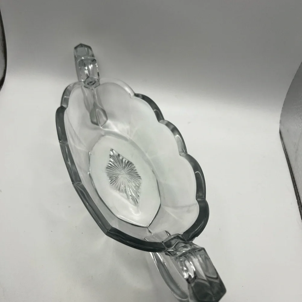 Elegant Clear double handled glass dish